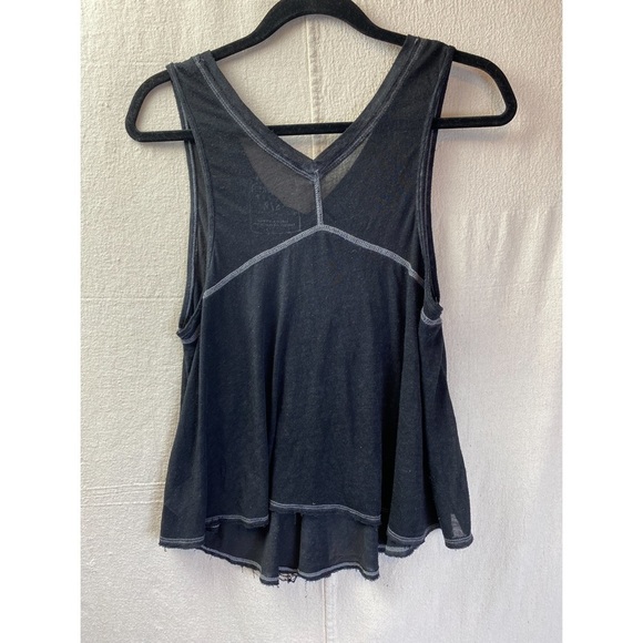 We The Free Breezy Charcoal Black Burnout Sleeveless Tank Raw Hem Small - Picture 5 of 12